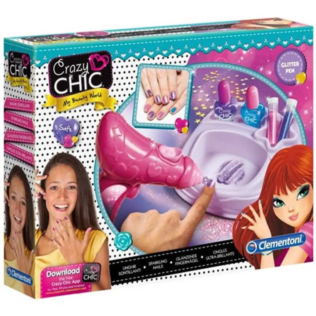 imagen de Crazy Chic Glitter Pen set de uñas brillantes - Clementoni 1