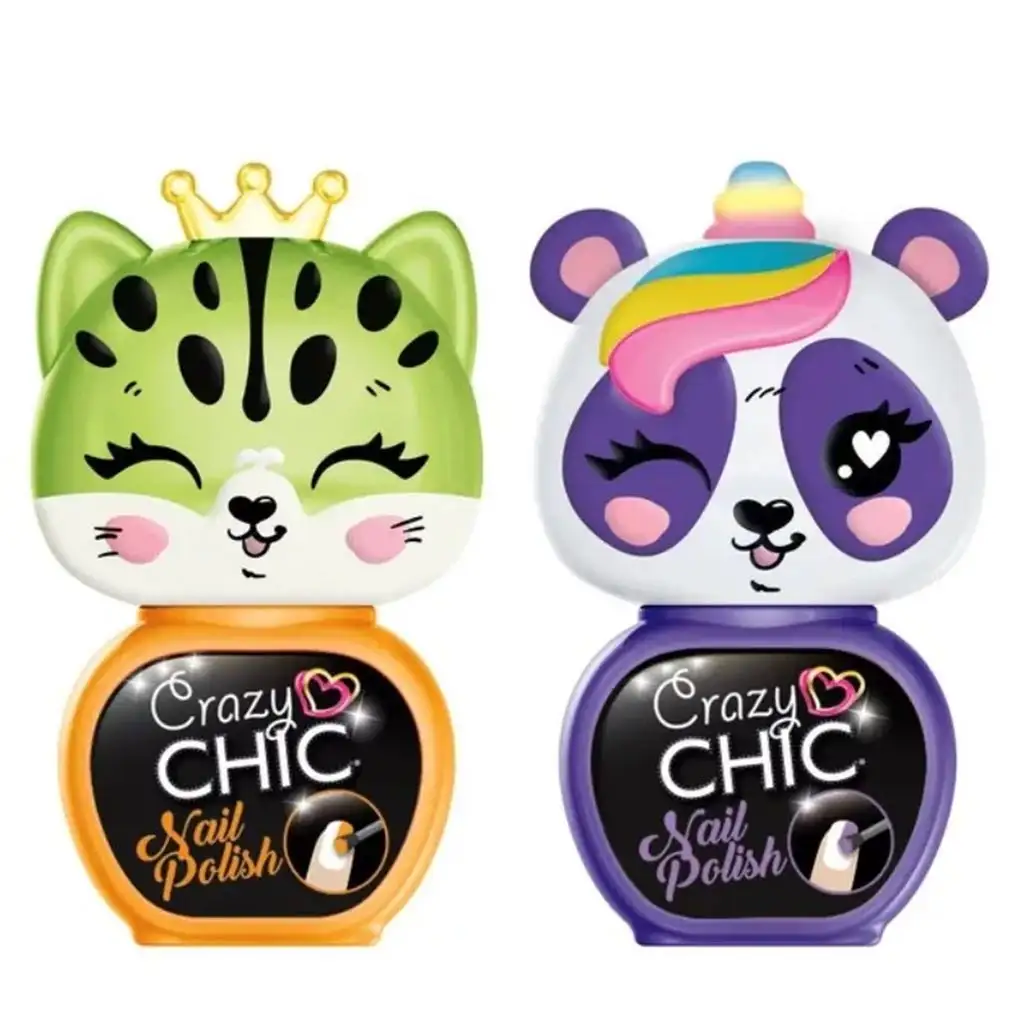 imagen de Crazy Chic: Lovely Nail esmalte de uñas con pincel en forma de animal 2 piezas - Clementoni 2