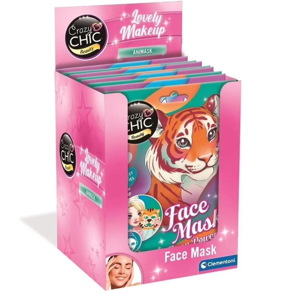 imagen de Crazy Chic: Máscara facial de animales de belleza en varias versiones 1ud - Clementoni 1