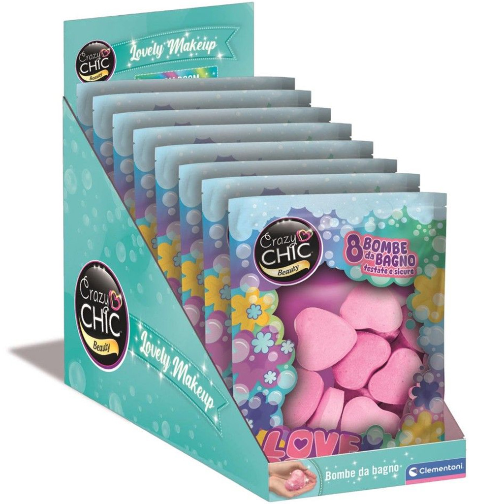 imagen de Crazy Chic: Set de 8 bombas de baño en forma de corazón - Clementoni 1
