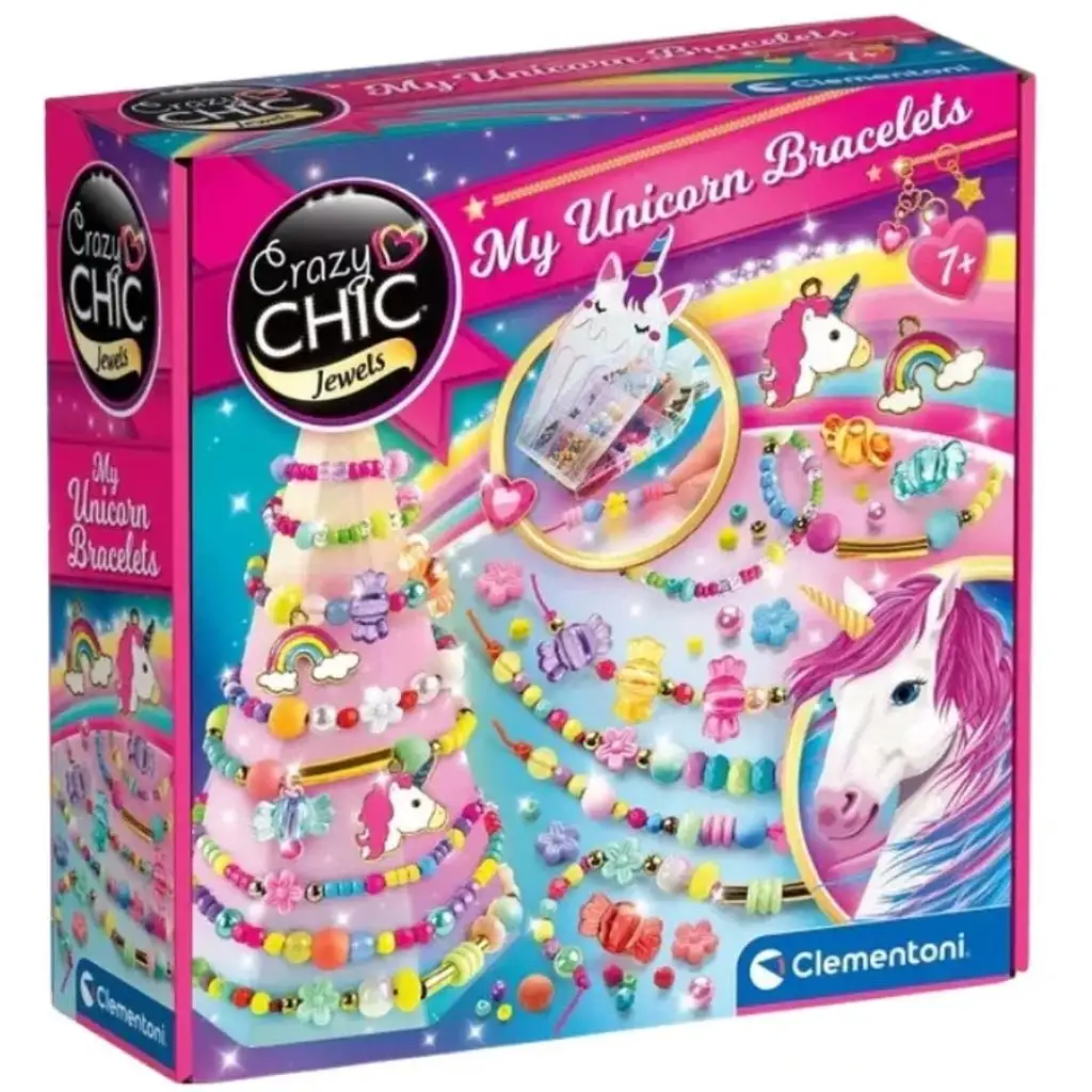 imagen de Crazy Chic: Set de creación de pulseras de unicornio - Clementoni 1