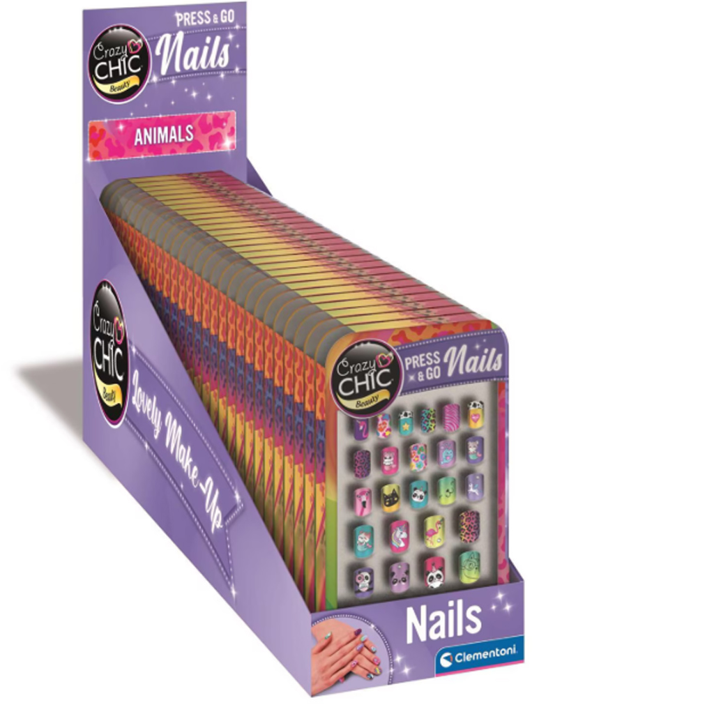 imagen de Crazy Chic Set de uñas postizas adhesivas de animales - Clementoni 1