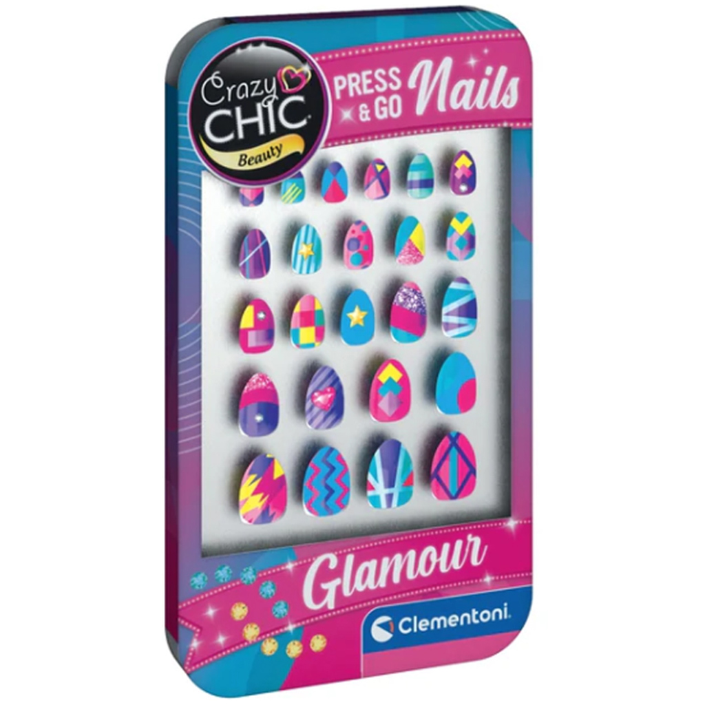 imagen de Crazy Chic: Set de uñas postizas autoadhesivas Glamour 1ud - Clementoni 2
