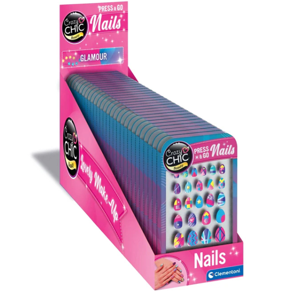 imagen de Crazy Chic: Set de uñas postizas autoadhesivas Glamour 1ud - Clementoni 1