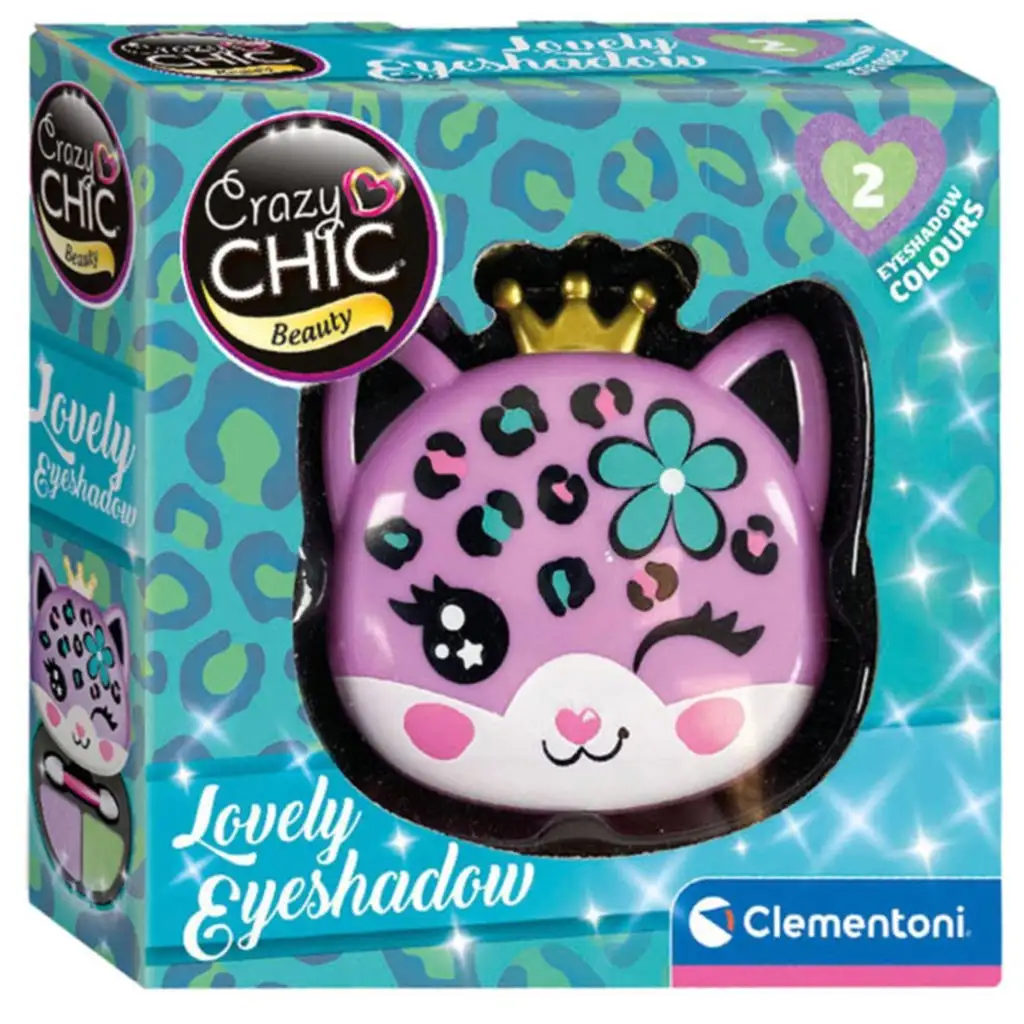 imagen de Crazy Chic: Sombra de ojos y aplicador en estuche con forma de leopardo - Clementoni 1