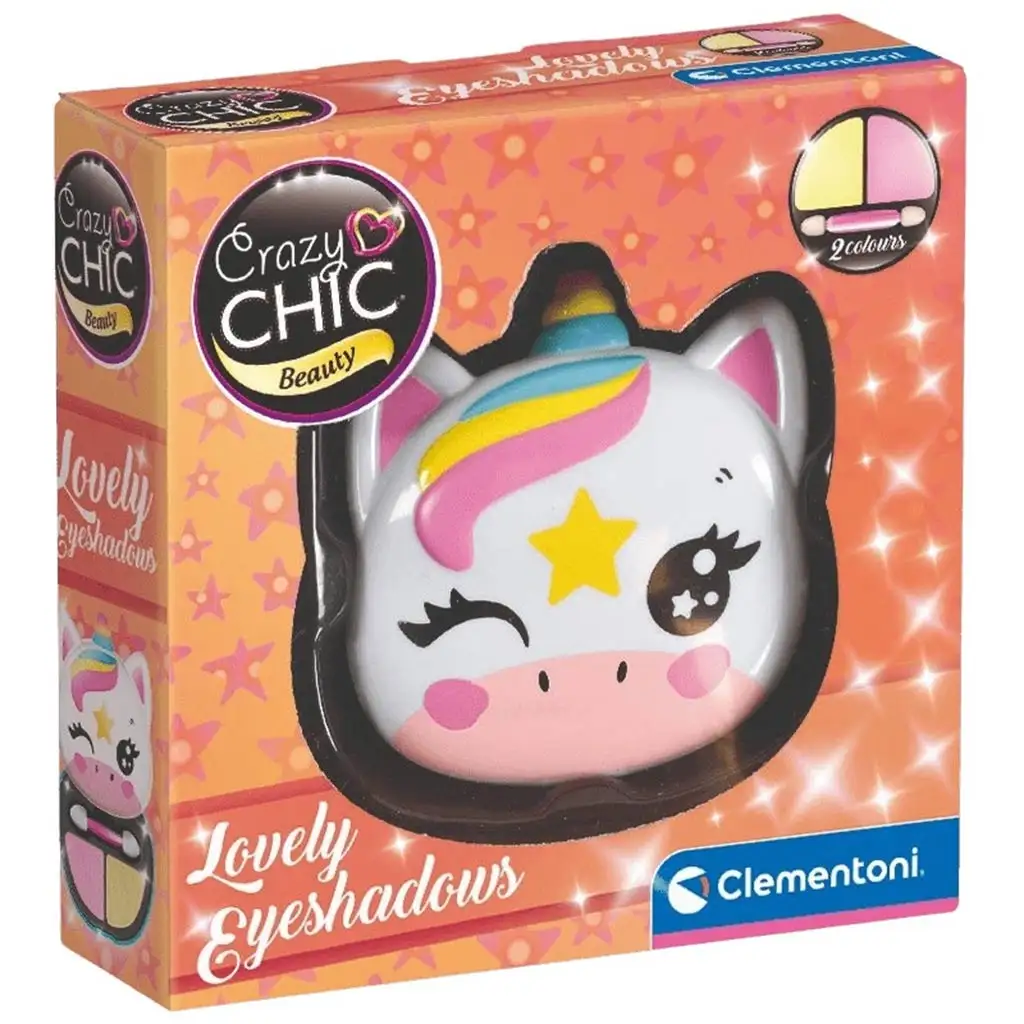 imagen de Crazy Chic: Sombra de ojos y aplicador en estuche en forma de unicornio - Clementoni 1