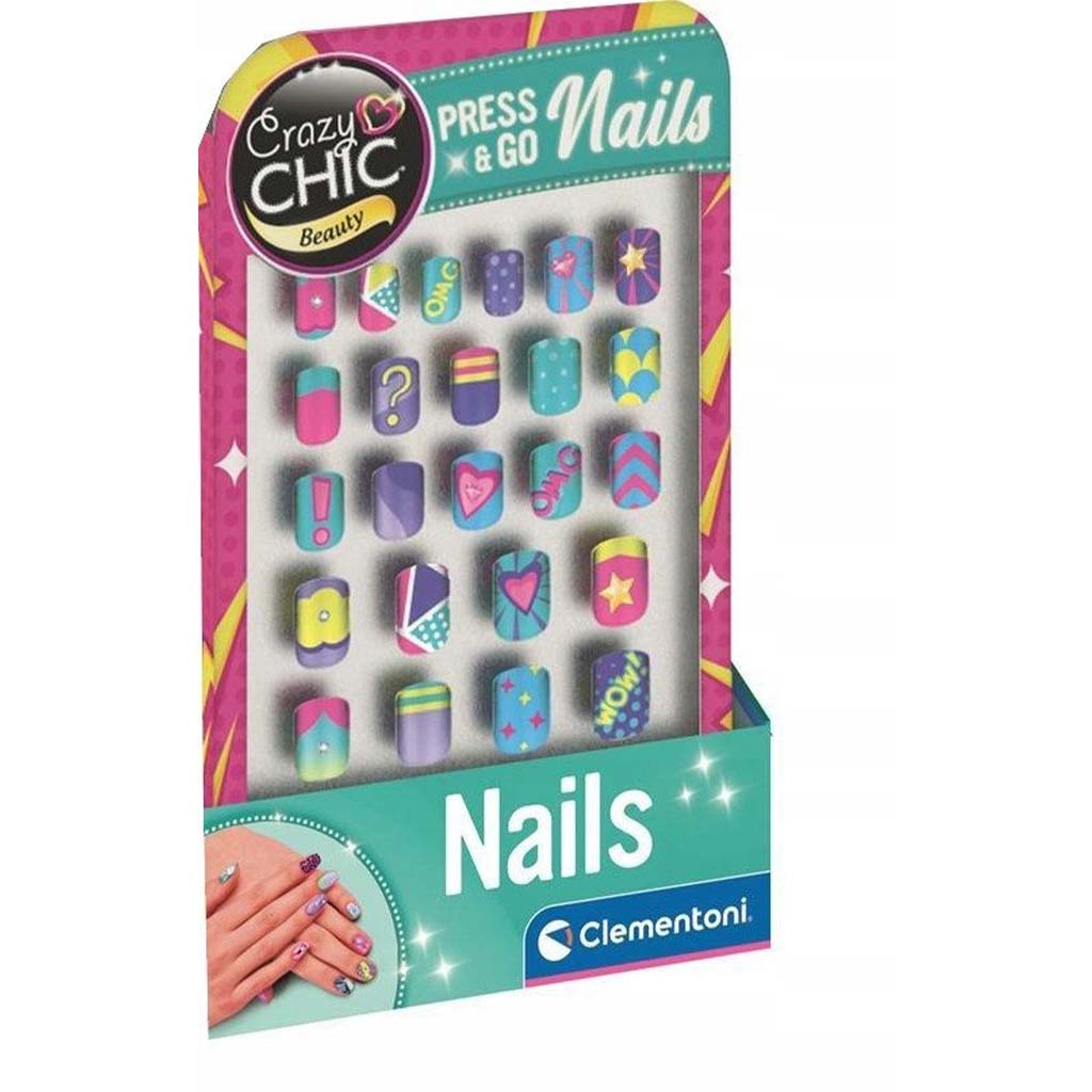 imagen de Crazy Chic: Uñas postizas de colores en diferentes tamaños - Clementoni 1