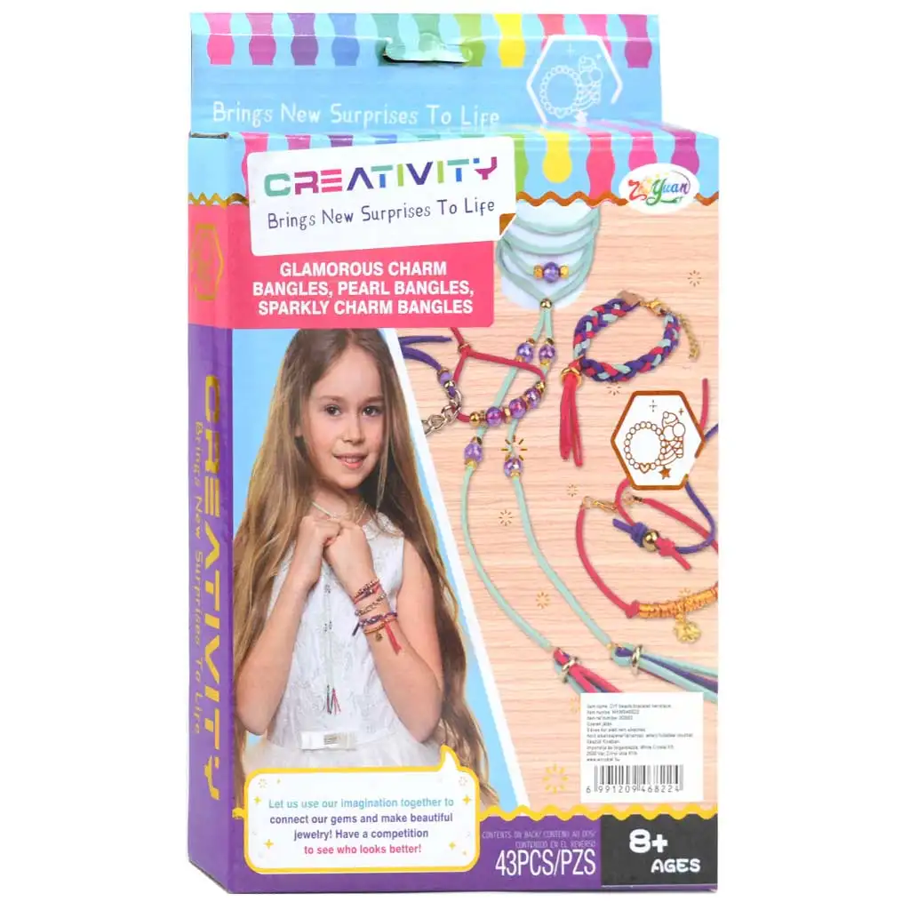 imagen de Creatividad: set de creación de pulseras y collares de 43 piezas con cuentas de colores y accesorios 1