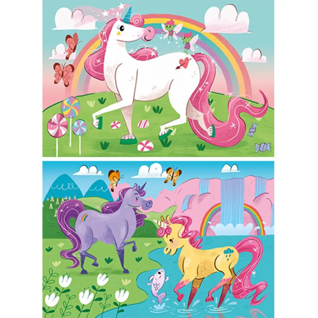 imagen de Creo en los unicornios Supercolor 2 en 1 puzzle 2x20 piezas - Clementoni 2