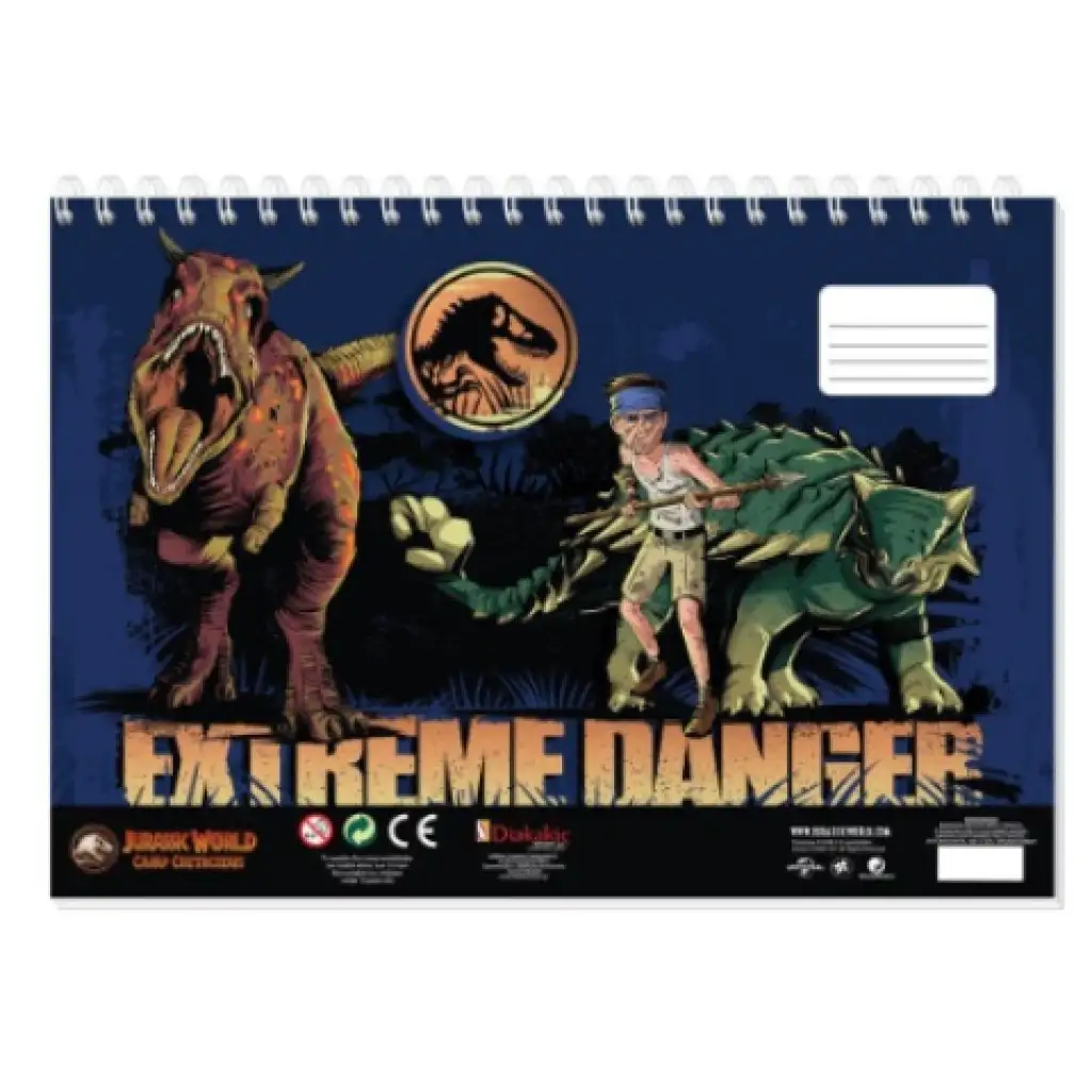 imagen de Cuaderno de bocetos coloreable de dinosaurios maravillosos de Jurassic World con pegatinas y plantillas en varias versiones 1
