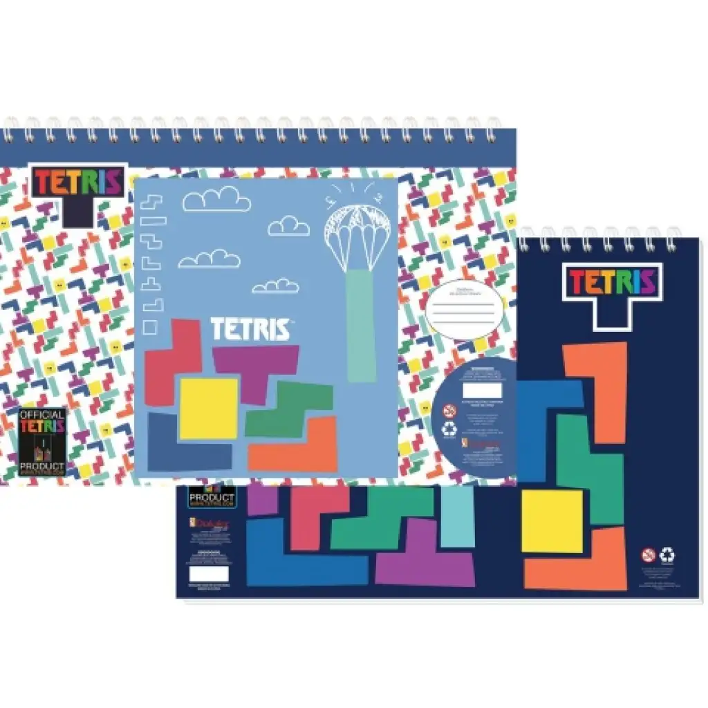 imagen de Cuaderno de bocetos de Tetris con pegatinas y plantilla 1