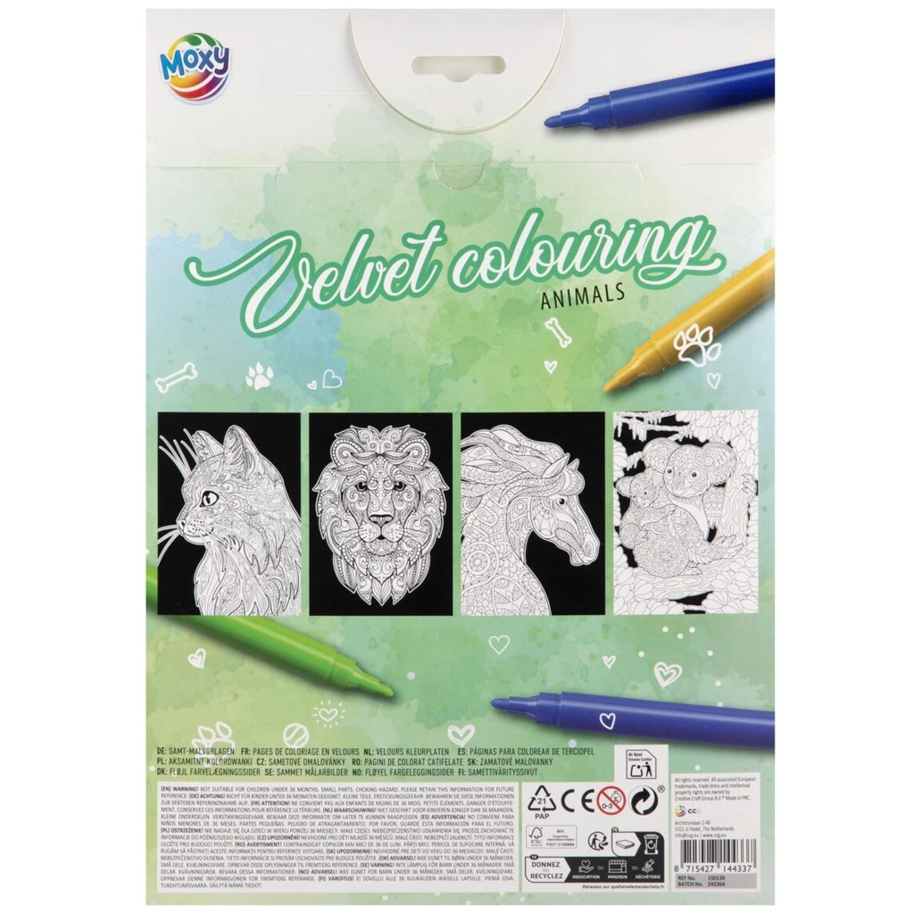 imagen de Cuaderno de colorear de terciopelo de 4 hojas con animales 2