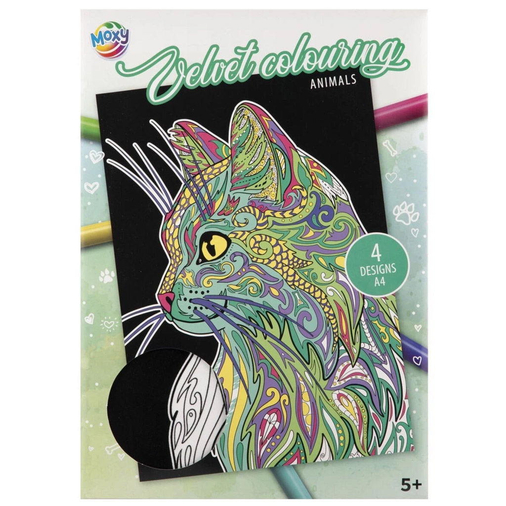 imagen de Cuaderno de colorear de terciopelo de 4 hojas con animales 1