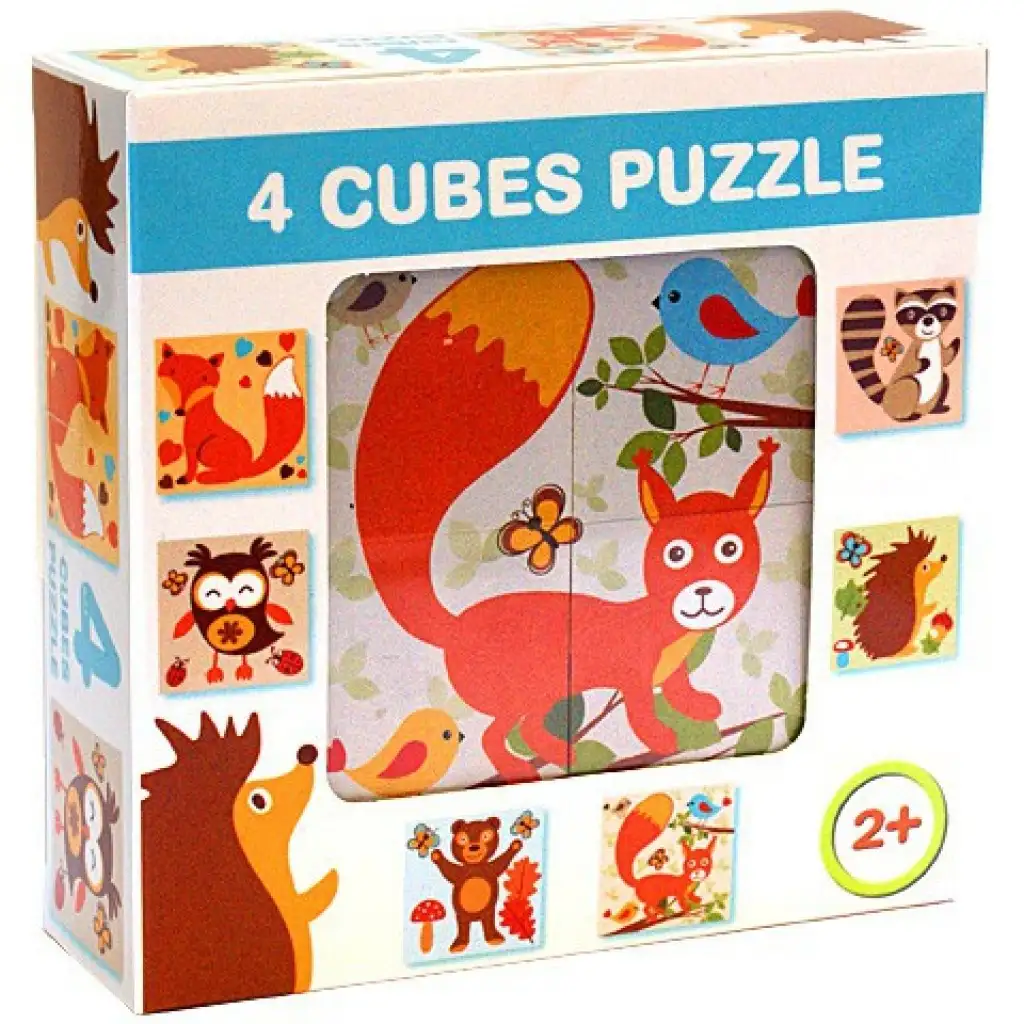 imagen de Cubo de cuentos con animales del bosque 4 piezas 1