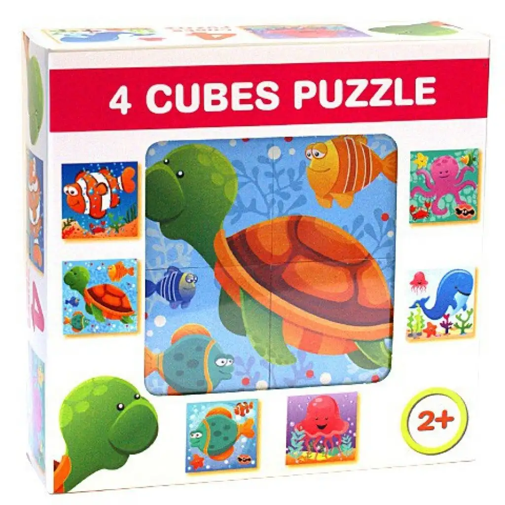 imagen de Cubo de cuentos con animales marinos 4 piezas 1