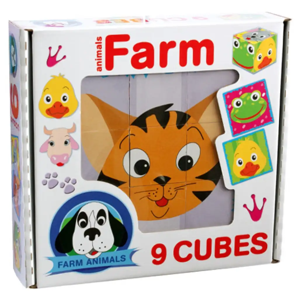 imagen de Cubo de cuentos de animales domésticos de 9 piezas 1