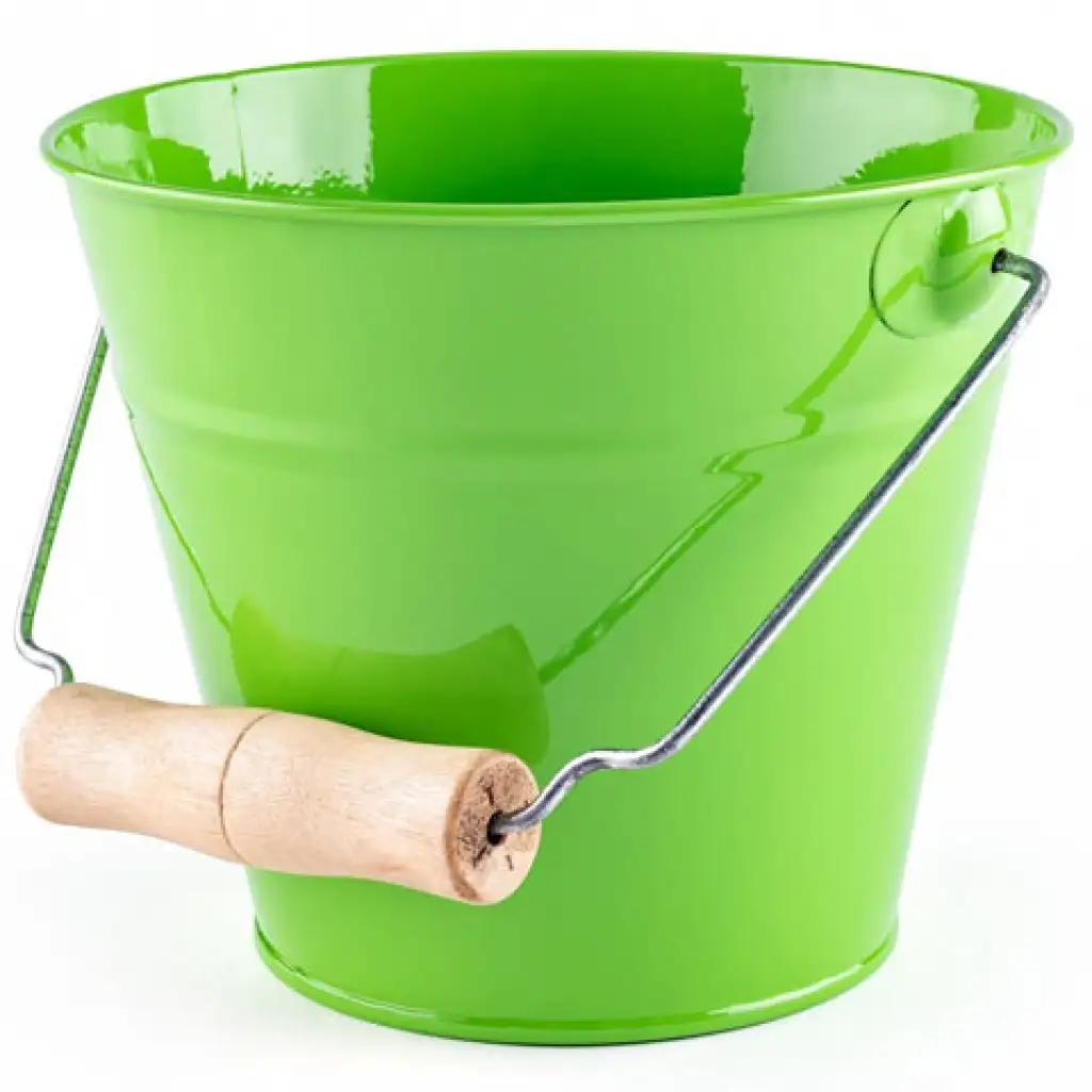 imagen de Cubo metálico retro verde - Woodyland 1