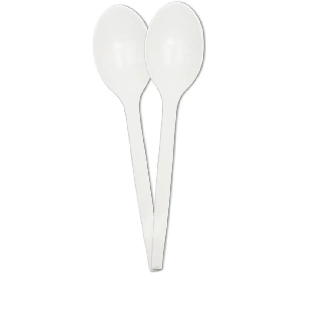 imagen de Cuchara reutilizable blanca set de 10 piezas 1