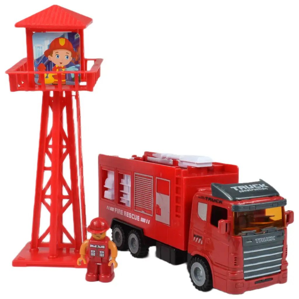 imagen de Cuerpo de Bomberos: Set de Estación de Bomberos con Torre de Vigilancia, Coche y Accesorios 2