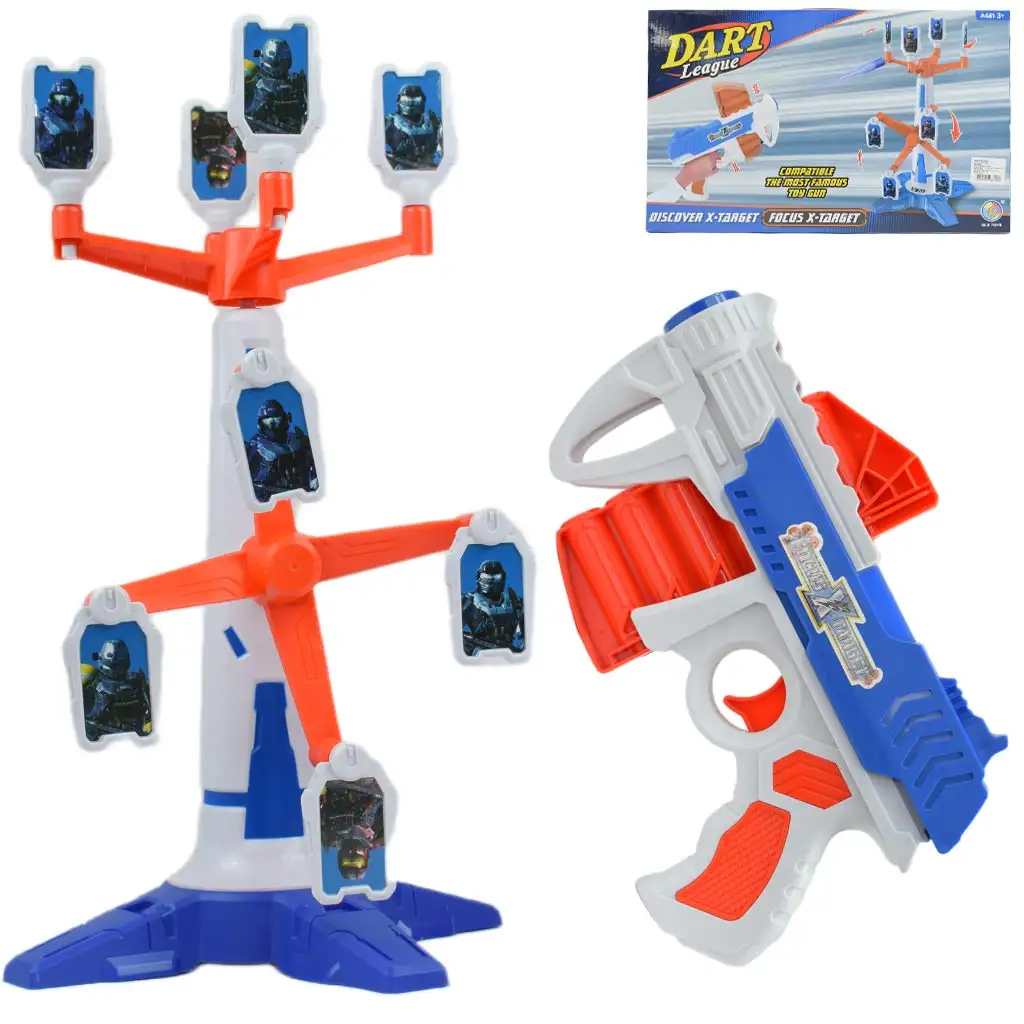 imagen de Dart League: Pizarra de diana electrónica con arma de dardos de esponja manual y proyectiles 1