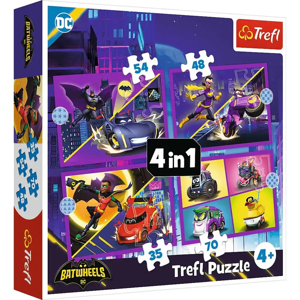imagen de DC Comics: Batwheels 4 en 1 puzzle - Trefl 1