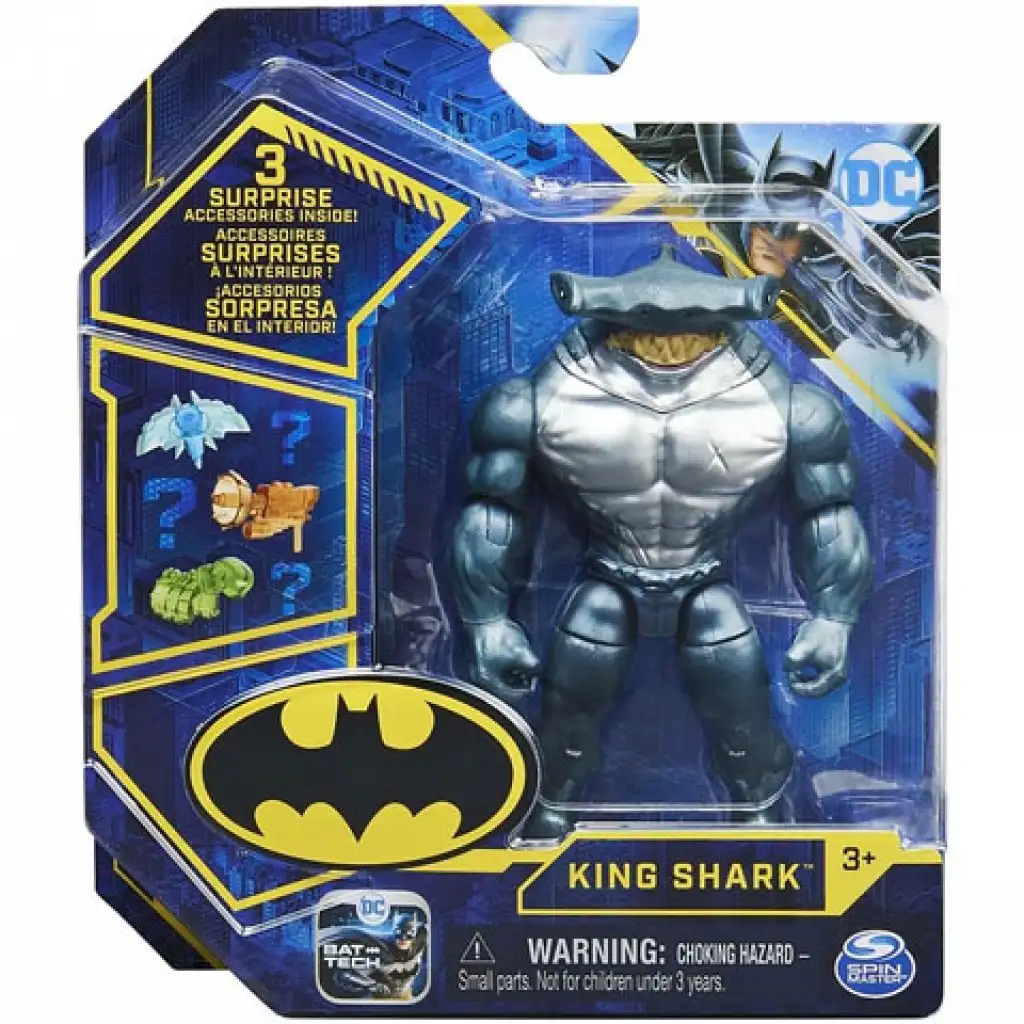 imagen de DC Comics: figura de King Shark de 10 cm con accesorios sorpresa - Spin Master 1