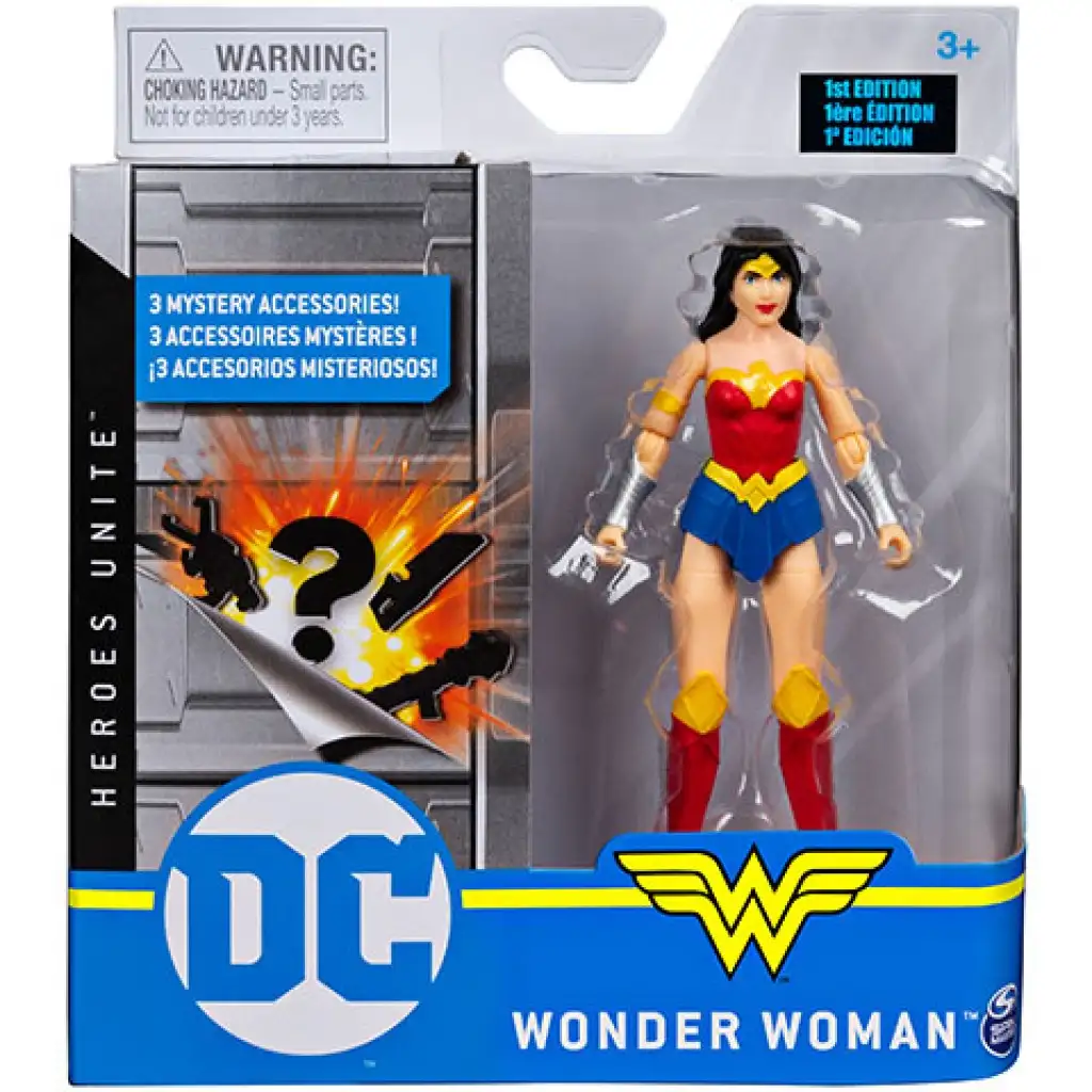 imagen de DC Comics: Figura de Wonder Woman de 10 cm con accesorios sorpresa - Spin Master 1