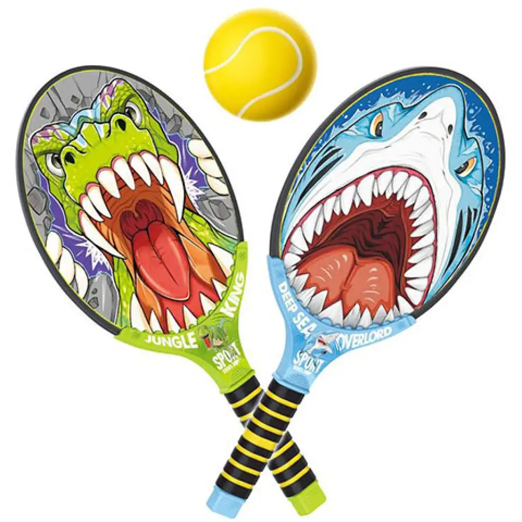 imagen de Deep Sea Overlord vs Jungle King set de tenis con dos pelotas 2