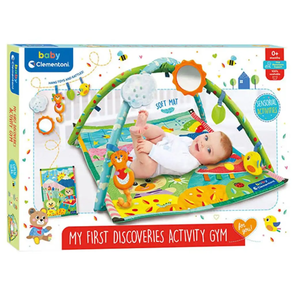 imagen de ¡Descubre! Alfombra de juego con animales con accesorios 61x82cm - Clementoni baby 1