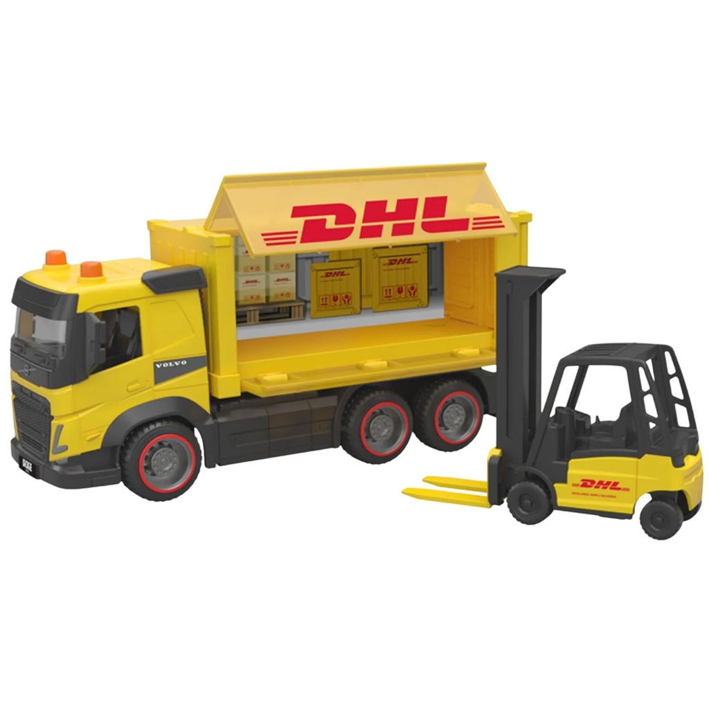 imagen de DHL Volvo camión con carretilla elevadora - Dickie Toys 2