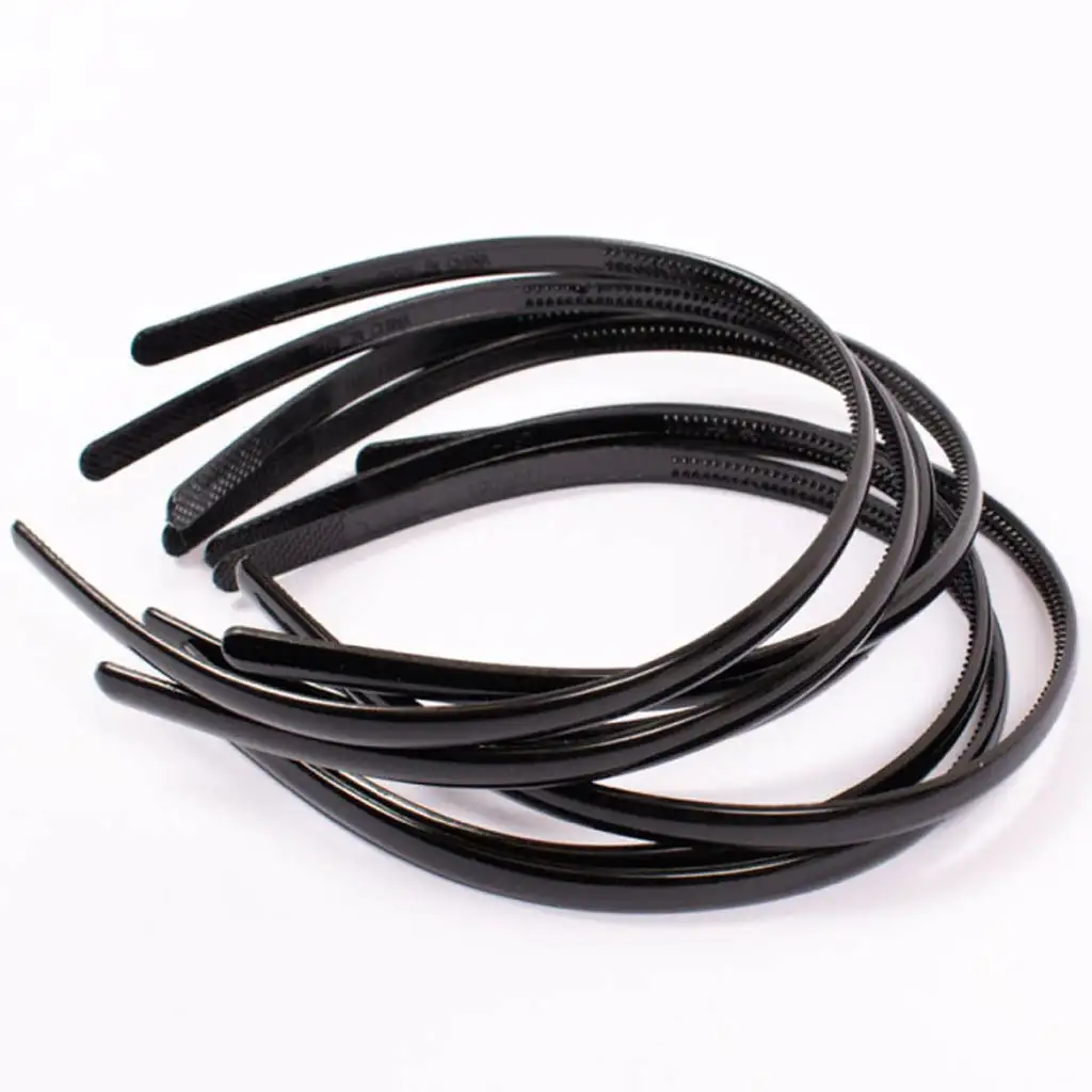 imagen de Diadema negra set de 10 piezas 8mm 1
