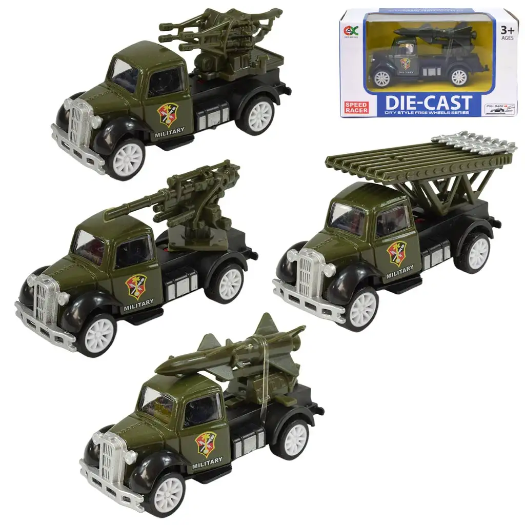 imagen de Die-Cast: Camión militar en varias versiones con freno de resorte 1/55 1