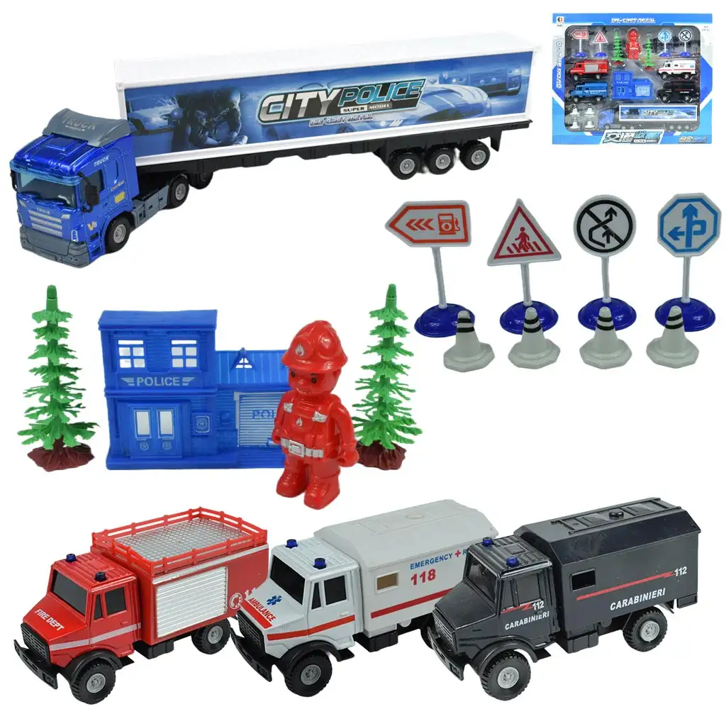 imagen de Die-Cast: Conjunto de cochecito de bomberos gigante con accesorios 1