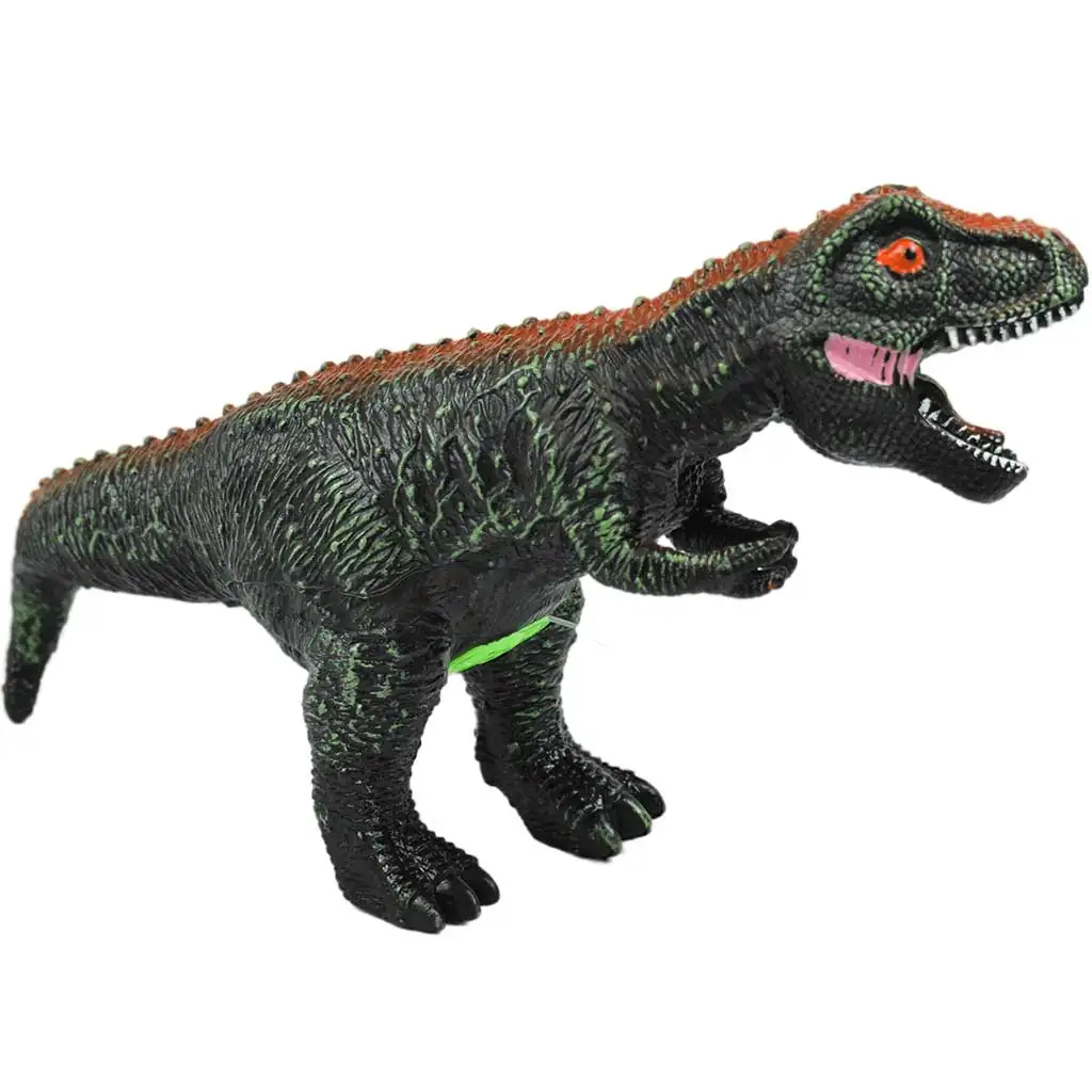 imagen de Dino World: Figura de dinosaurio T-REX de material vinílico que emite sonido con relleno de algodón de 35 cm de tamaño 2