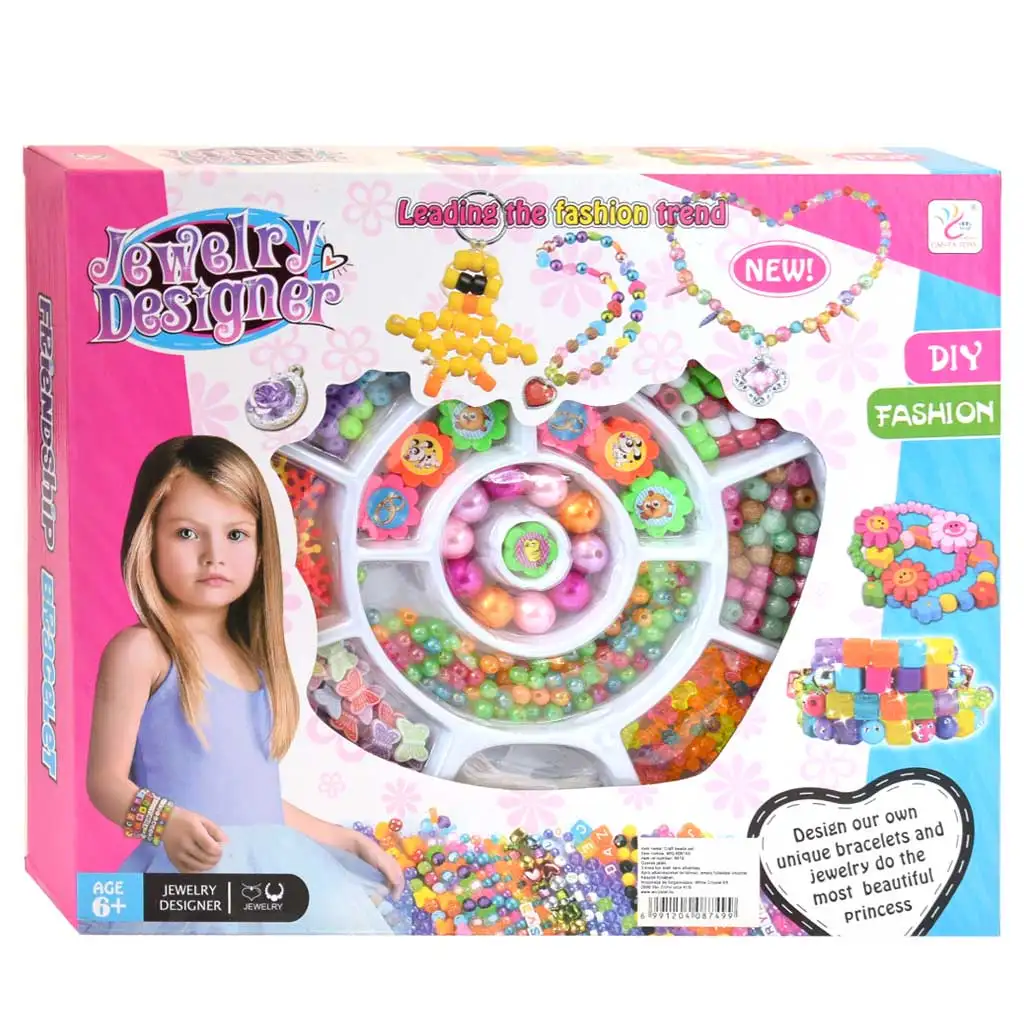 imagen de Diseñador de Joyas: Kit de creación de joyas y llaveros DIY con más de 200 cuentas de colores 1