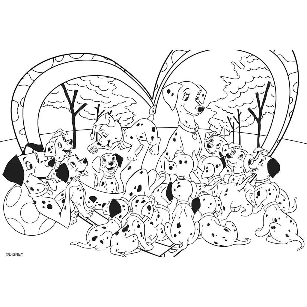 imagen de Disney 101 dálmata 2 en 1 maxi puzzle y libro para colorear de 24 piezas 70x50cm - Lisciani 2
