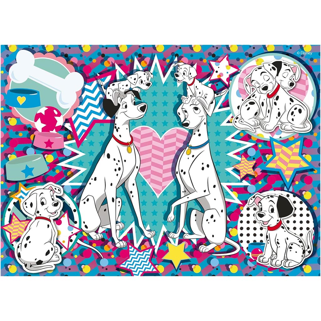imagen de Disney 101 dálmata 2 en 1 rompecabezas y libro para colorear de 24 piezas 35x25cm - Lisciani 2
