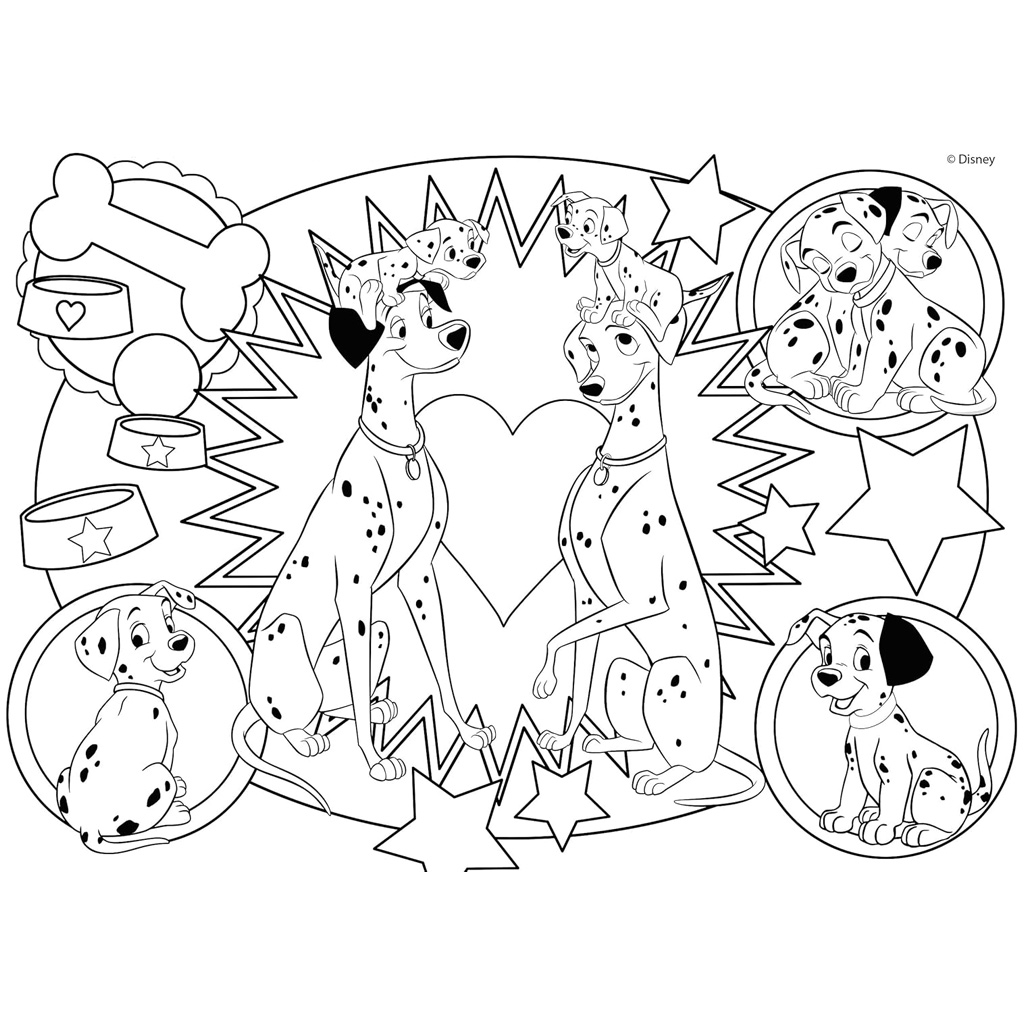 imagen de Disney 101 dálmata 2 en 1 rompecabezas y libro para colorear de 24 piezas 35x25cm - Lisciani 3