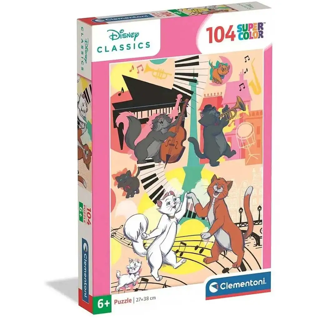 imagen de Disney Aristogatos 104 piezas supercolor puzzle - Clementoni 1