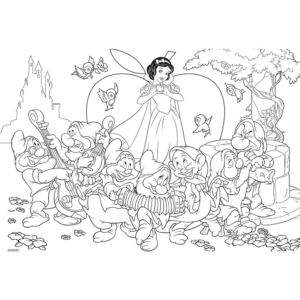 imagen de Disney Blancanieves 2 en 1 maxi puzzle y colorear de 24 piezas 70x50cm - Lisciani 2