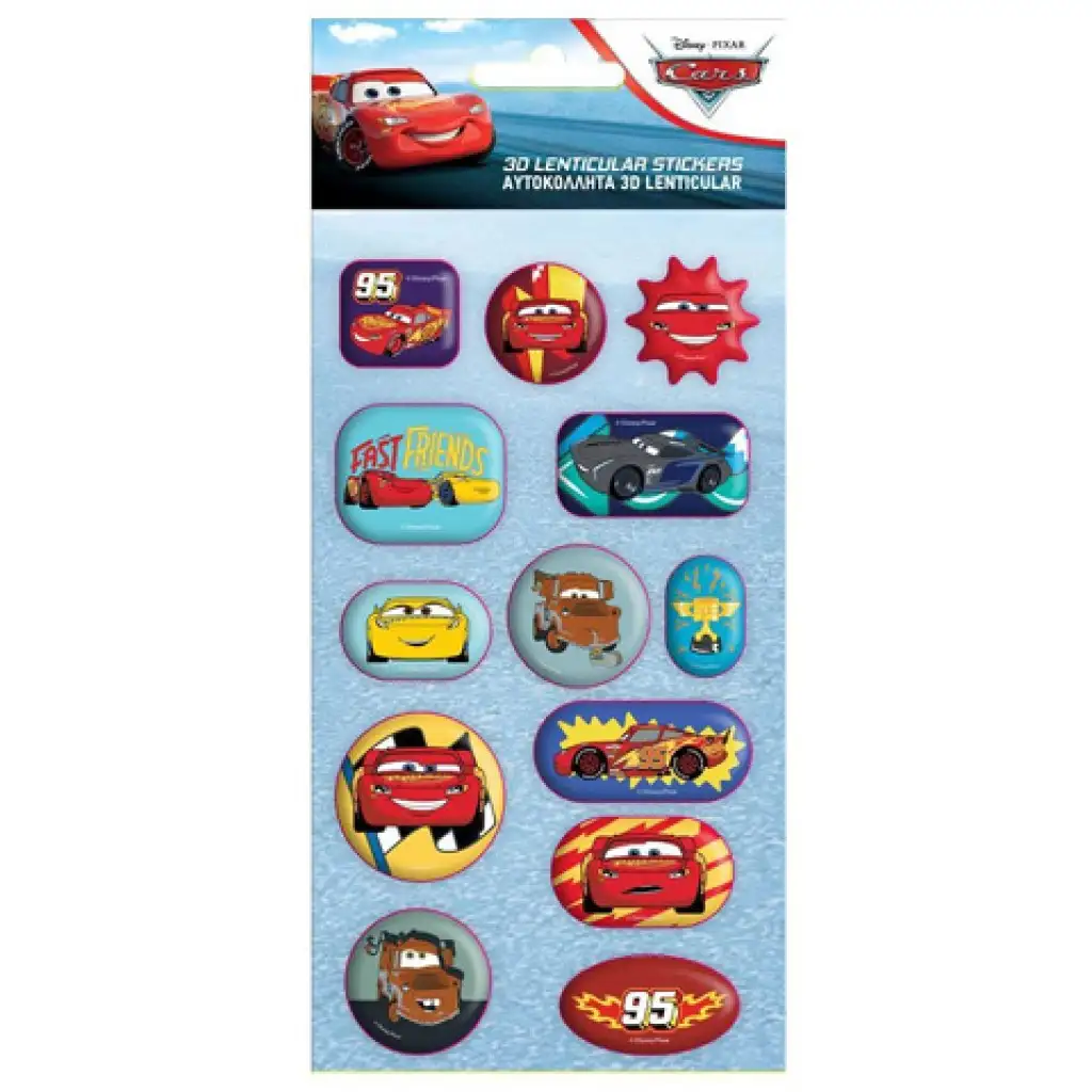 imagen de Disney: Cars set de 13 pegatinas holográficas en 3D 1