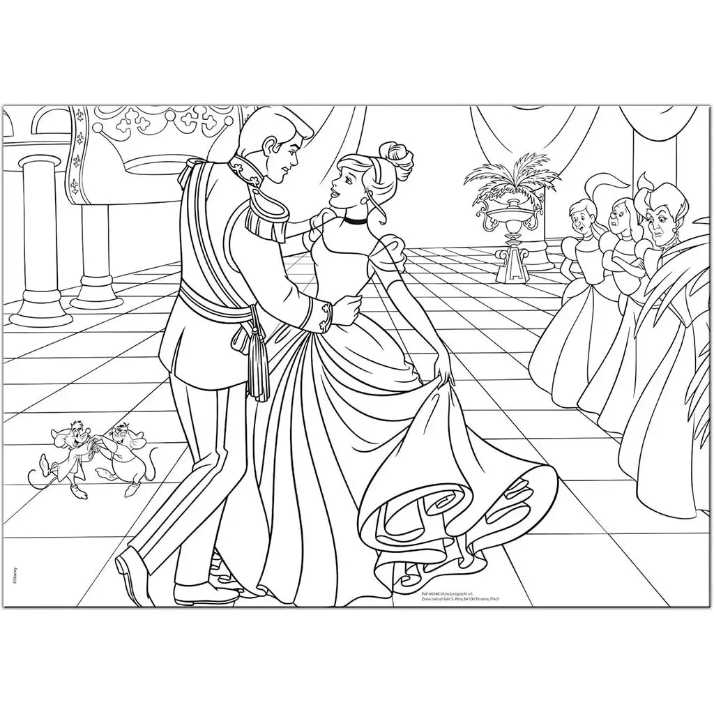 imagen de Disney Cenicienta 2 en 1 35 piezas maxi puzzle y colorear 70x50cm - Lisciani 2