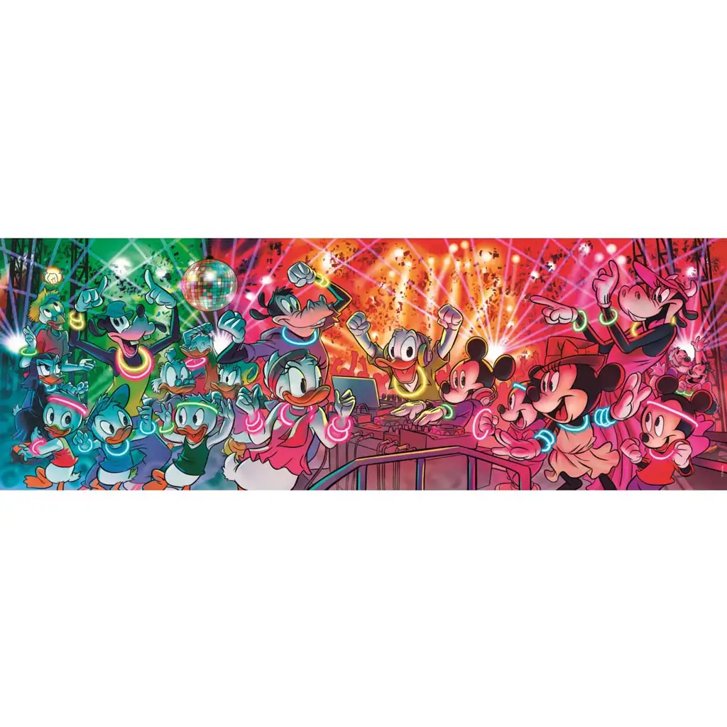 imagen de Disney clásicos - Puzzle panorámico de 1000 piezas de Mickey Mouse disco - Clementoni 2