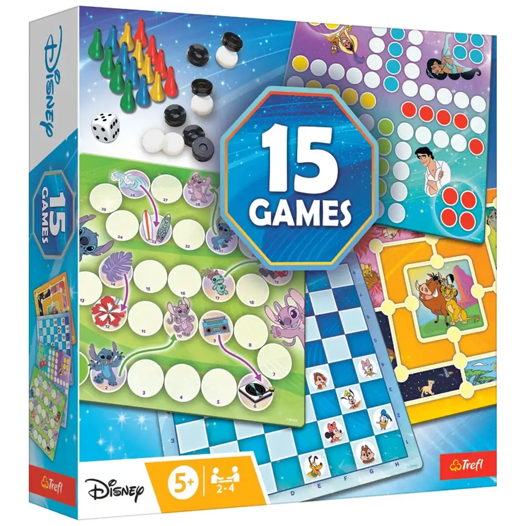 imagen de Disney: colección de juegos de mesa 15 en 1 - Trefl 1