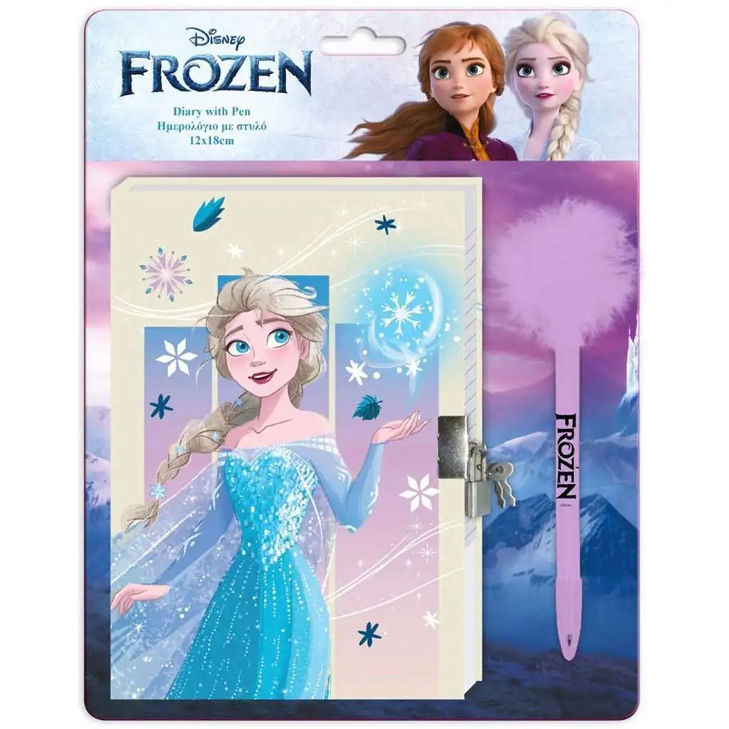 imagen de Disney: Diario secreto de Frozen 2 con candado y bolígrafo pom-pom 12x18cm 60 páginas 1