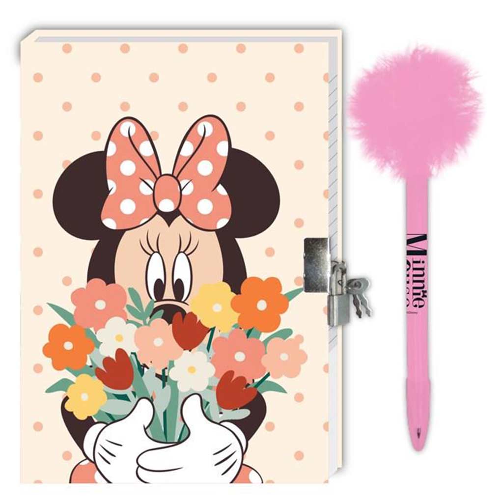 imagen de Disney: Diario secreto de Minnie Mouse con candado y bolígrafo pom-pom 12x18cm 60 hojas 2