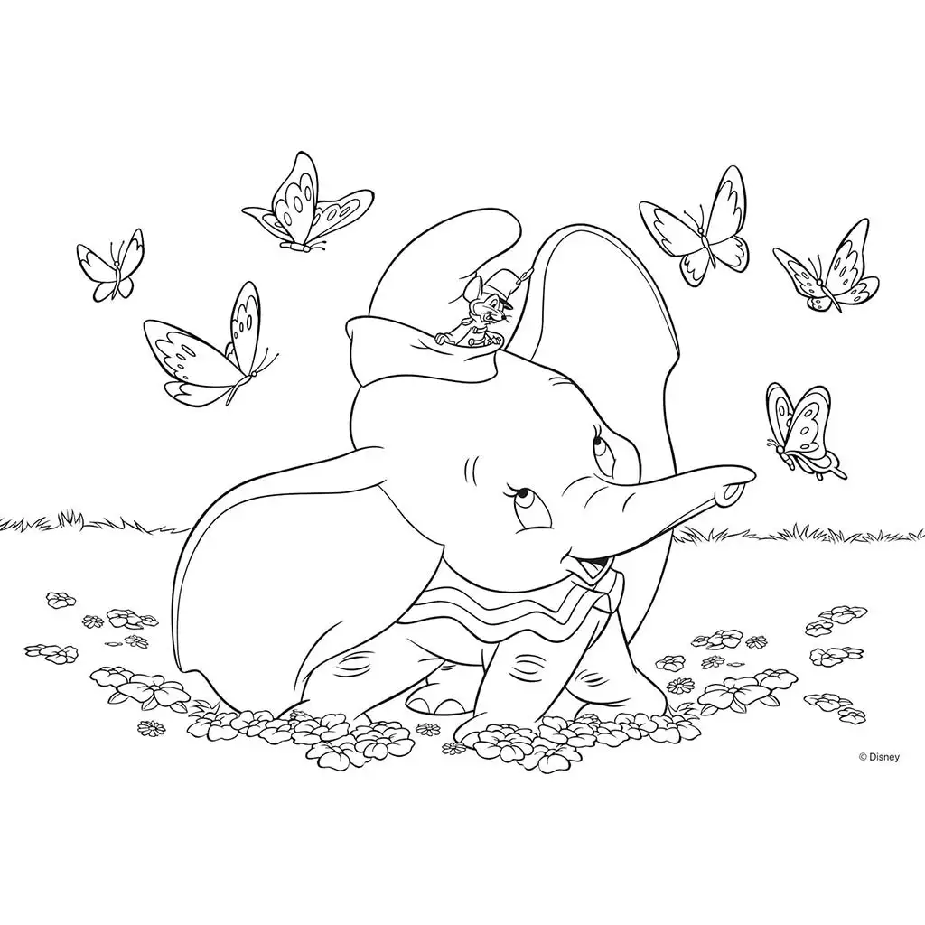 imagen de Disney Dumbo 2 en 1 35 piezas maxi puzzle y colorear 70x50cm - Lisciani 2