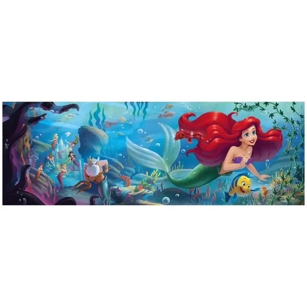 imagen de Disney - El pequeño sirenita puzzle panorámico de 1000 piezas con póster - Clementoni 2