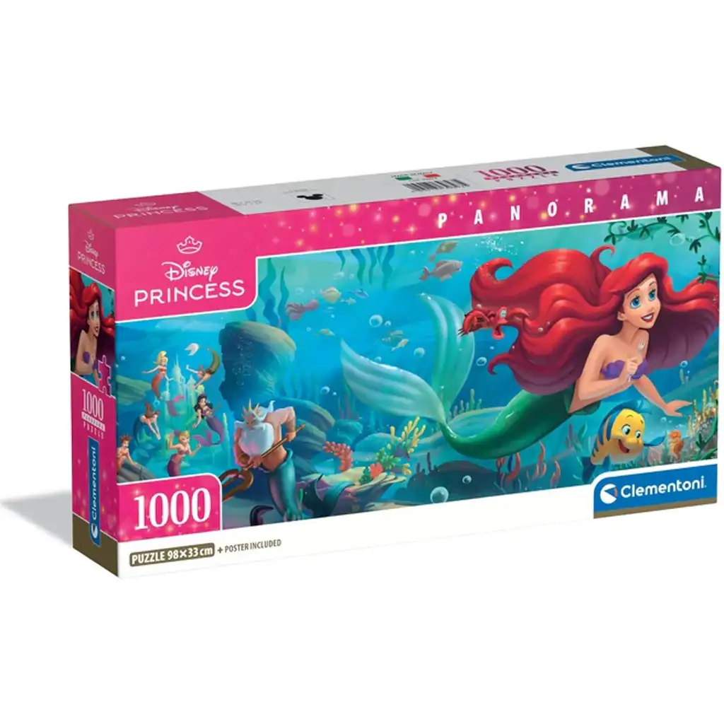 imagen de Disney - El pequeño sirenita puzzle panorámico de 1000 piezas con póster - Clementoni 1