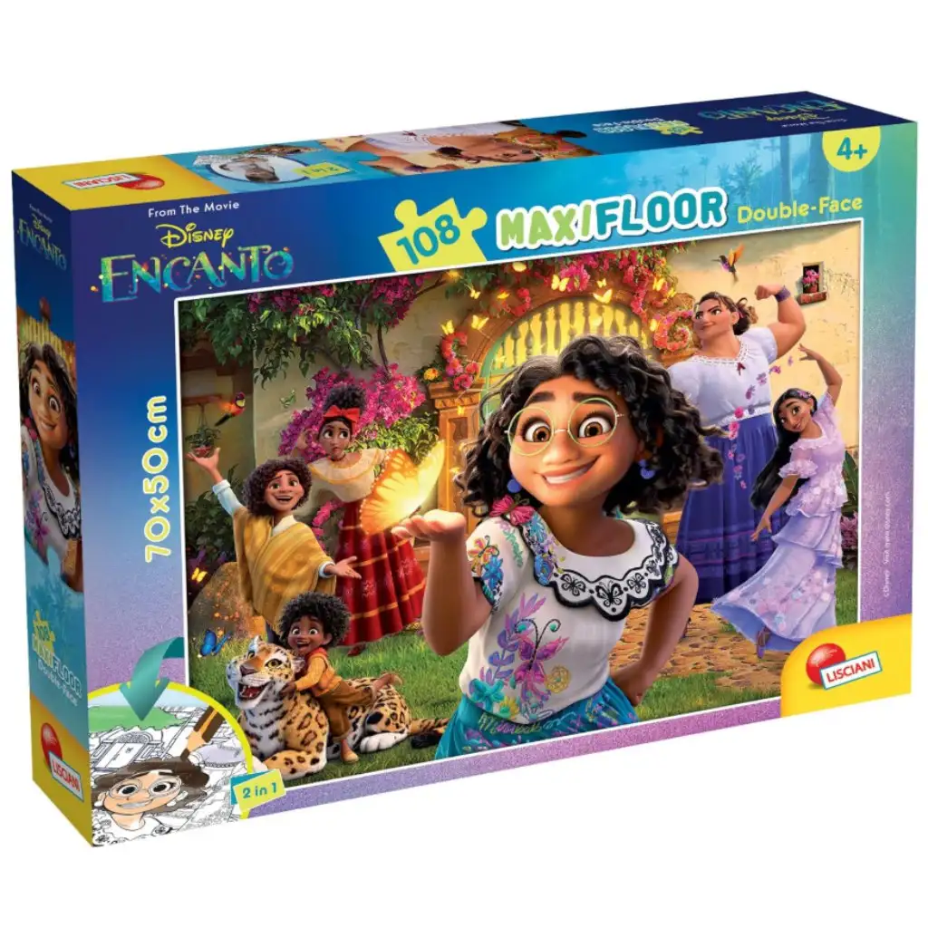 imagen de Disney Encanto 2 en 1 puzzle y colorear de 108 piezas 70x50cm - Lisciani 1